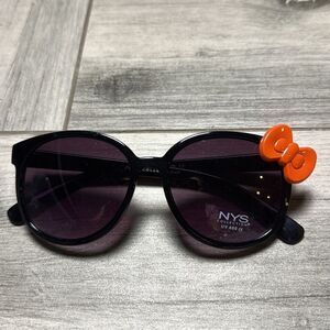 NYS Colllection Womens Hello Kitty Ribbon 100 UV Protection Sunglasses Orange/Bk